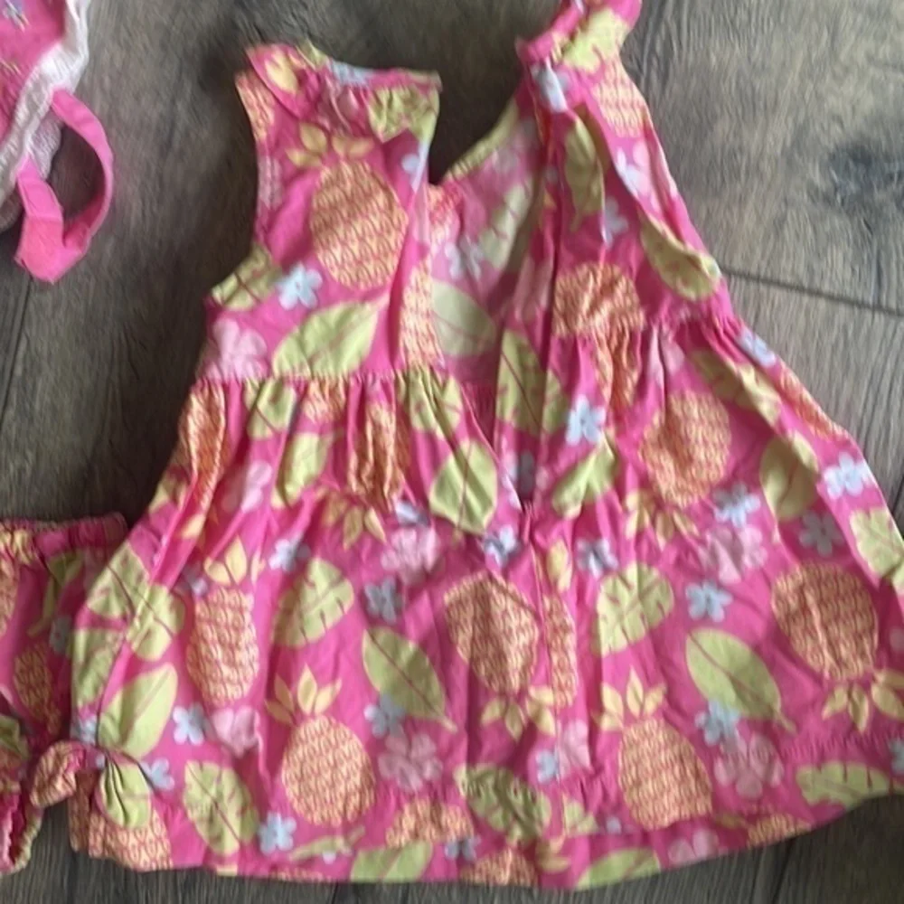 Gap 0 to 3 months dress little girl pineapple Princess set new!